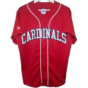 St Louis Cardinals Jersey Men’s Large Majestic Baseball MLB Blank Embroidery Red